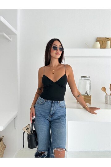 İp Askılı Dalgıç Kumaş Crop