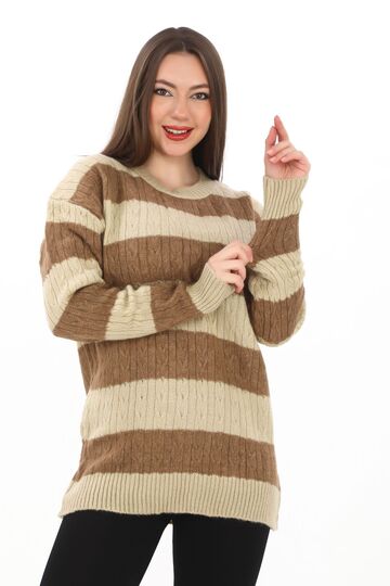 Oversize Örme Detaylı Yumuşak Dokulu Triko  Kazak