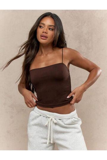 Kadın İp Askılı Örme Body Bluz