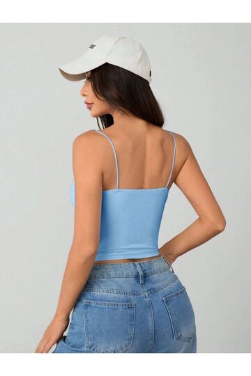 Kadın İp Askılı Örme Body Bluz