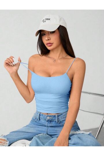 Kadın İp Askılı Örme Body Bluz