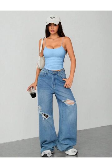 Kadın İp Askılı Örme Body Bluz