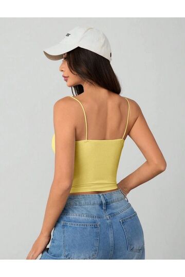 Kadın İp Askılı Örme Body Bluz