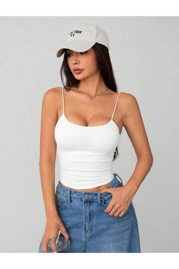 Kadın İp Askılı Örme Body Bluz