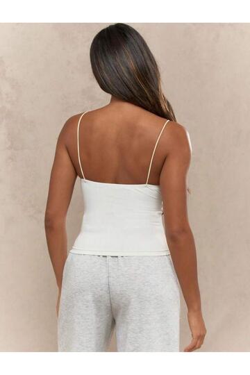 Kadın İp Askılı Örme Body Bluz