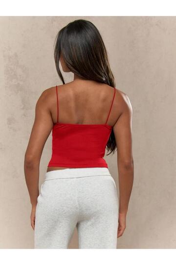 Kadın İp Askılı Örme Body Bluz