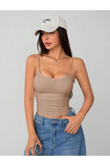 Kadın İp Askılı Örme Body Bluz