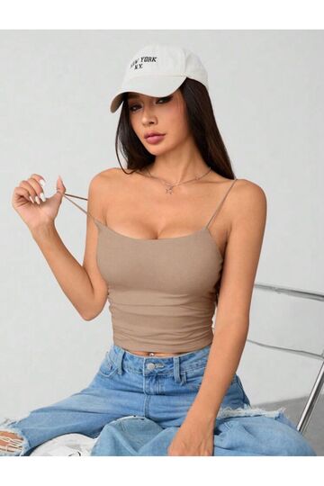 Kadın İp Askılı Örme Body Bluz