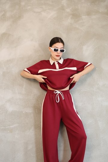 Garnili polo yaka yumuşak doku modal kumaş eşofman takım