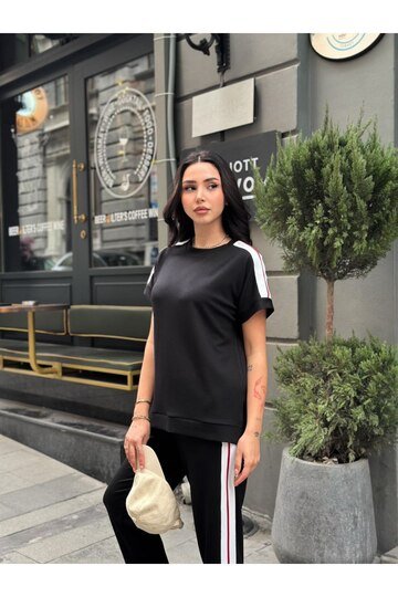 Modal kumaş şeritli eşofman takım