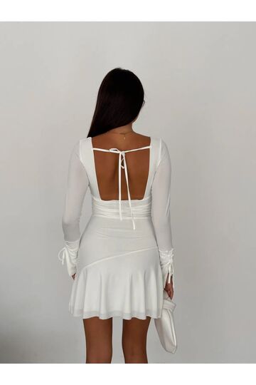 Gizemli Allure V Yaka Mini Elbise