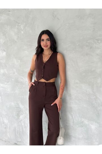 Yelek Pantolon Krep Takım