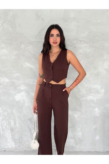 Yelek Pantolon Krep Takım