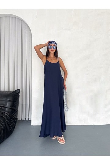 Pamuk Ayar Askılı Aerobin Astarlı Salaş Elbise