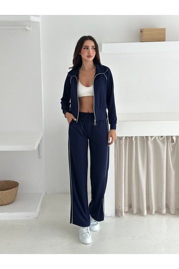 Biye Detaylı Geniş Paça Eşofman Takımı