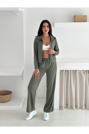 Biye Detaylı Geniş Paça Eşofman Takımı