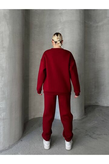 Oversize 3 İplik Şardonlu Bisiklet Yaka Eşofman Takım