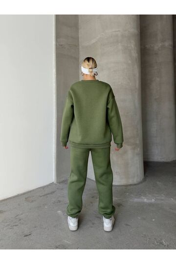 Oversize 3 I?Plik Şardonlu Bisiklet Yaka Eşofman Takım