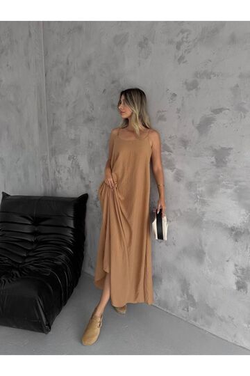 Kadın Pamuk Ayar Askılı Aerobin Salaş Elbise