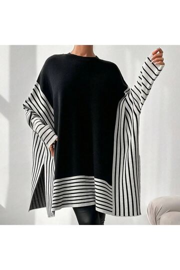 Triko Cizgili Tunik Panço