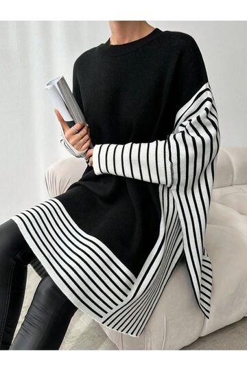 Triko Cizgili Tunik Panço