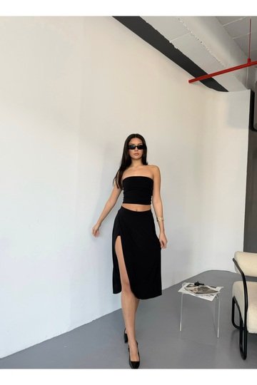 YIRTMAÇLI CEPLİ SANDY KUMAŞ  ŞORTLU ETEK