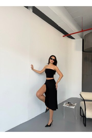 YIRTMAÇLI CEPLİ SANDY KUMAŞ  ŞORTLU ETEK
