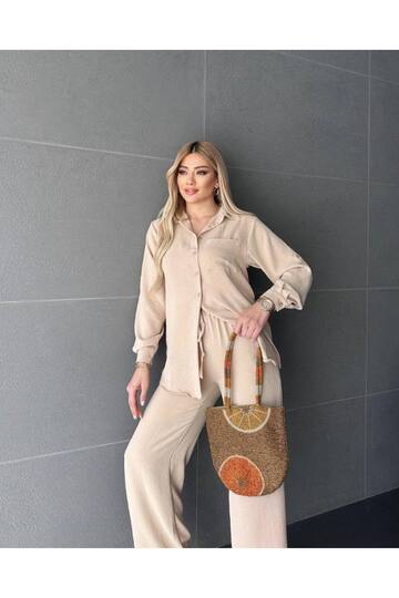 AEROBİN KUMAŞ  GÖMLEKLİ GENŞ PANTOLUNLU 3 LÜ TAKIM