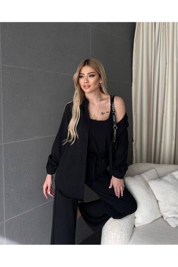 AEROBİN KUMAŞ  GÖMLEKLİ GENŞ PANTOLUNLU 3 LÜ TAKIM
