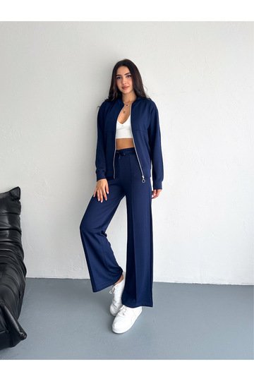 KOLEJ YAKA PANTOLUN ÇIMALI YUMUŞAK DOKU MODAL KUMAŞ EŞOFMAN TAKIM