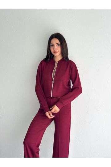 Kolej Yaka Pantolun Çımalı Yumuşak Doku Modal Kumaş Eşofman Takım