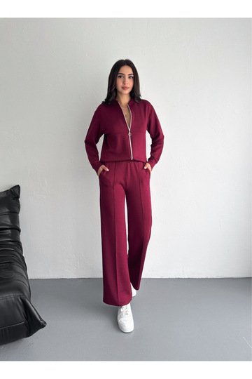 KOLEJ YAKA PANTOLUN ÇIMALI YUMUŞAK DOKU MODAL KUMAŞ EŞOFMAN TAKIM