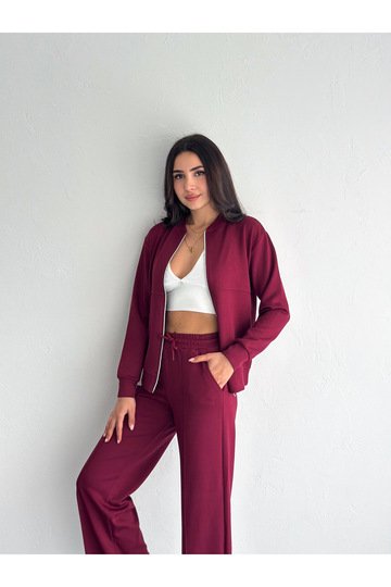 KOLEJ YAKA PANTOLUN ÇIMALI YUMUŞAK DOKU MODAL KUMAŞ EŞOFMAN TAKIM