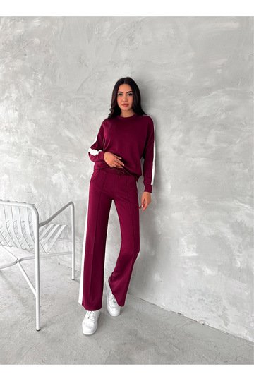 GENİŞ  ŞERİTLİ  YUMUŞAK DOKU MODAL KUMAŞ EŞOFMAN TAKIM