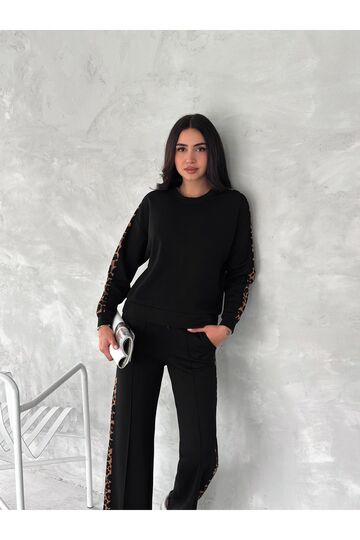 Geniş  Şeritli  Yumuşak Doku Modal Kumaş Eşofman Takım