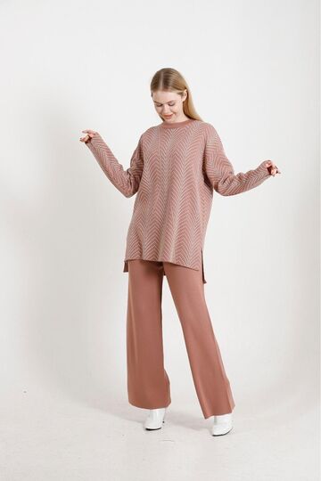 Geniş Paça Oversize Triko Takım
