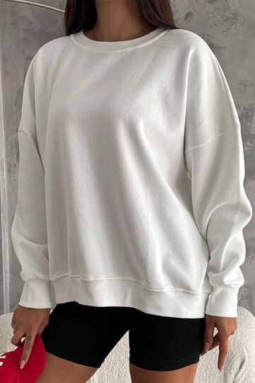 Oversize Örme Şardonlu 3 İplik Sweatshirt