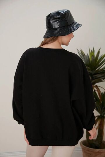 Oversize Örme Şardonlu 3 İplik Sweatshirt