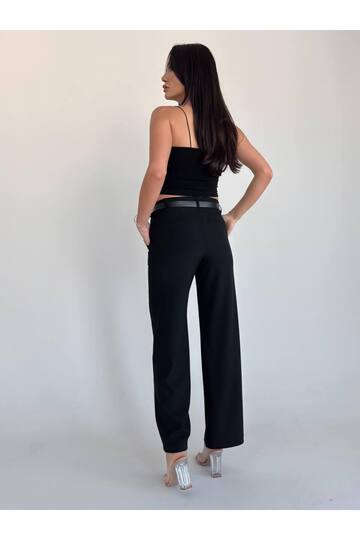 Kemerli Siyah Pantalon
