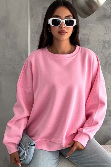 Oversize Örme Şardonlu 3 İplik Sweatshirt