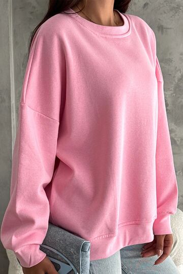 Oversize Örme Şardonlu 3 İplik Sweatshirt