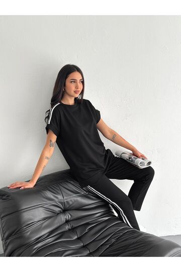 Modal Kumaş Şeritli Eşofman Takım