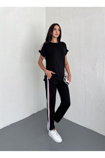 Modal kumaş şeritli eşofman takım