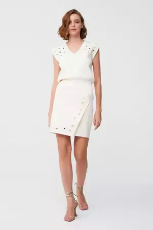 Lazer Kesim Ekru Mini Elbise Test Ürünü Silmeyiniz