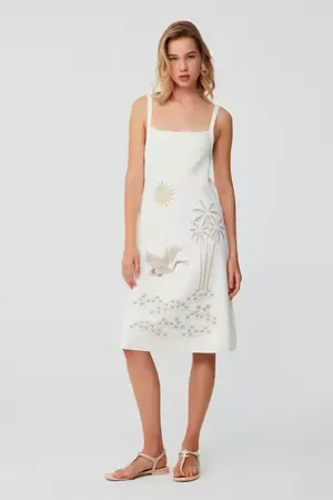 Lazer Kesim Ekru Mini Elbise Test Ürünü Silmeyiniz