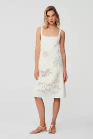 Lazer Kesim Ekru Mini Elbise Test Ürünü Silmeyiniz