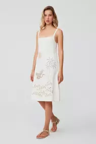 Lazer Kesim Ekru Mini Elbise Test Ürünü Silmeyiniz