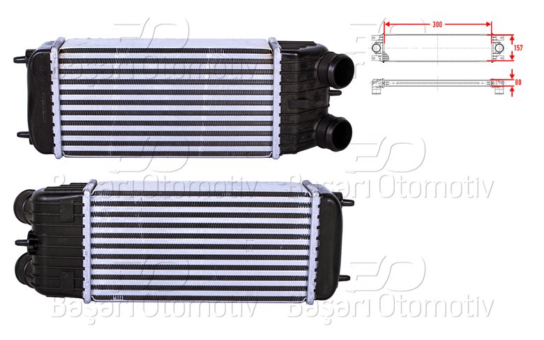 TURBO RADYATORU (INTERCOOLER) 300X157X80