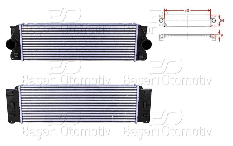 TURBO RADYATORU (INTERCOOLER) 640X202X64