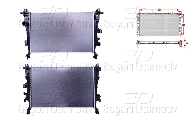 SU RADYATORU BRAZING MT 620X388X22